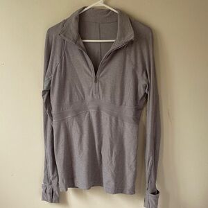 lululemon athletica Light Gray Long Sleeve Top